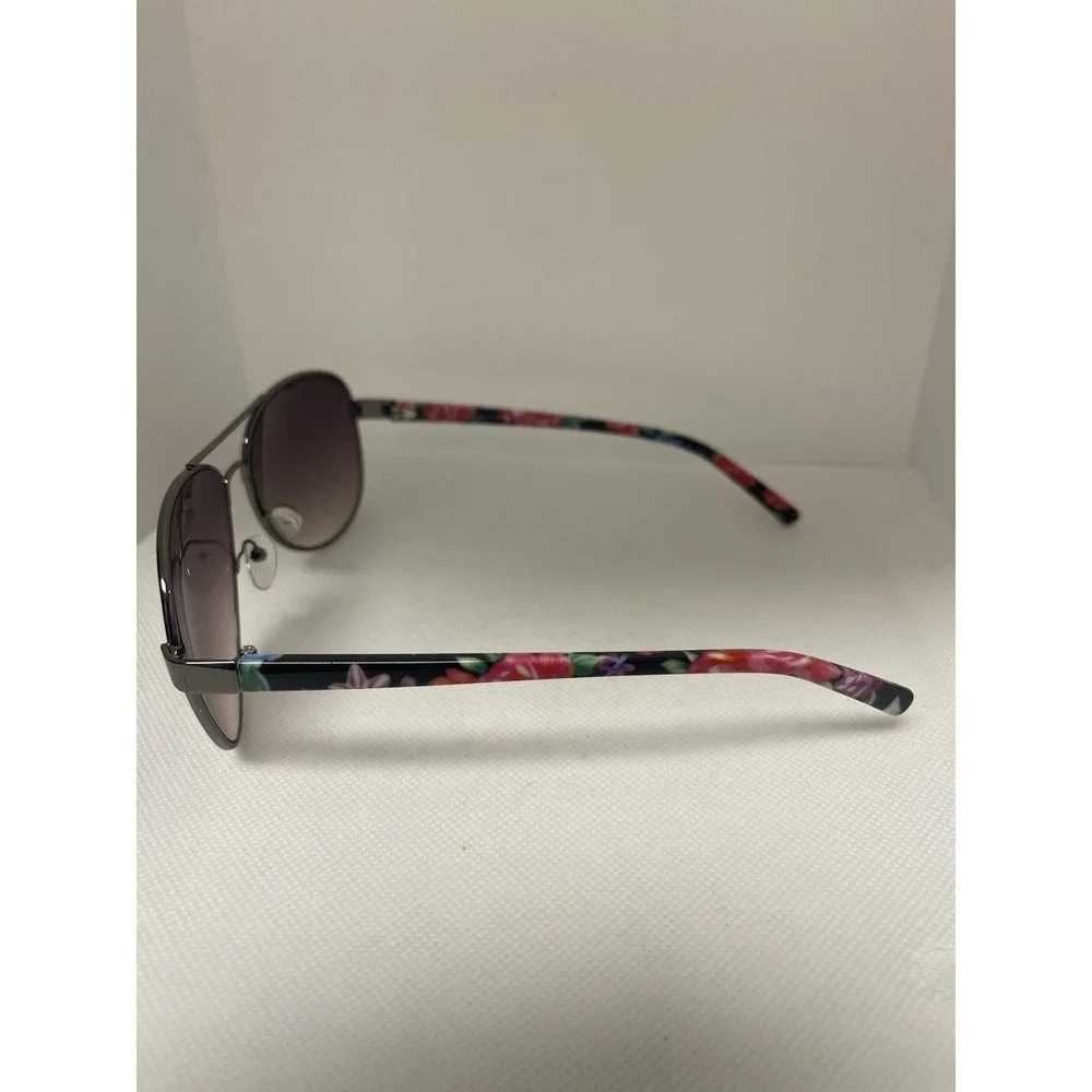 Tropical Floral Aviator Sunglasses‎  Black Lens L-7